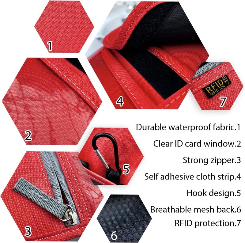 Jonyee Travel Neck Wallet, RFID Blocking Passport Holder with Adjustable Neck Strap for Men and Women to Keep Cash, Credit Cards and Travel Documents Safe - Red - Image 3